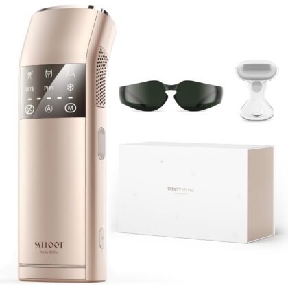 IPL Laser Hair Removal for Women and Men, Dual Lights, 53°F Sapphire Ice-Cooling Painless for Sensitive Skin, 4-Pulse Mode for Ingrown Hair, Bikini, Face, Body Permanent Hair Removal Device