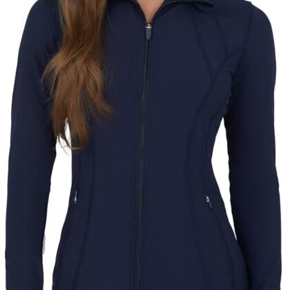 Yogalicious Womens Ultra Soft Lightweight Full Zip Yoga Jacket with Pockets