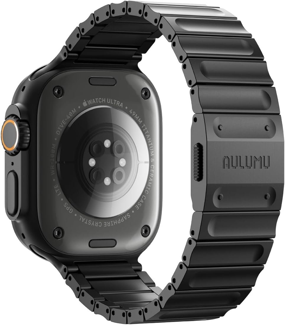 Aulumu C01 Hi-Per Titanium Alloy Watch Band | for Apple Watch Ultra 3& Ultra 2/1 | Ultra-thin Magnetic Clasp | DLC Professional Hardening Process | iWatch Large Dial Series(49/46/45/44mm)