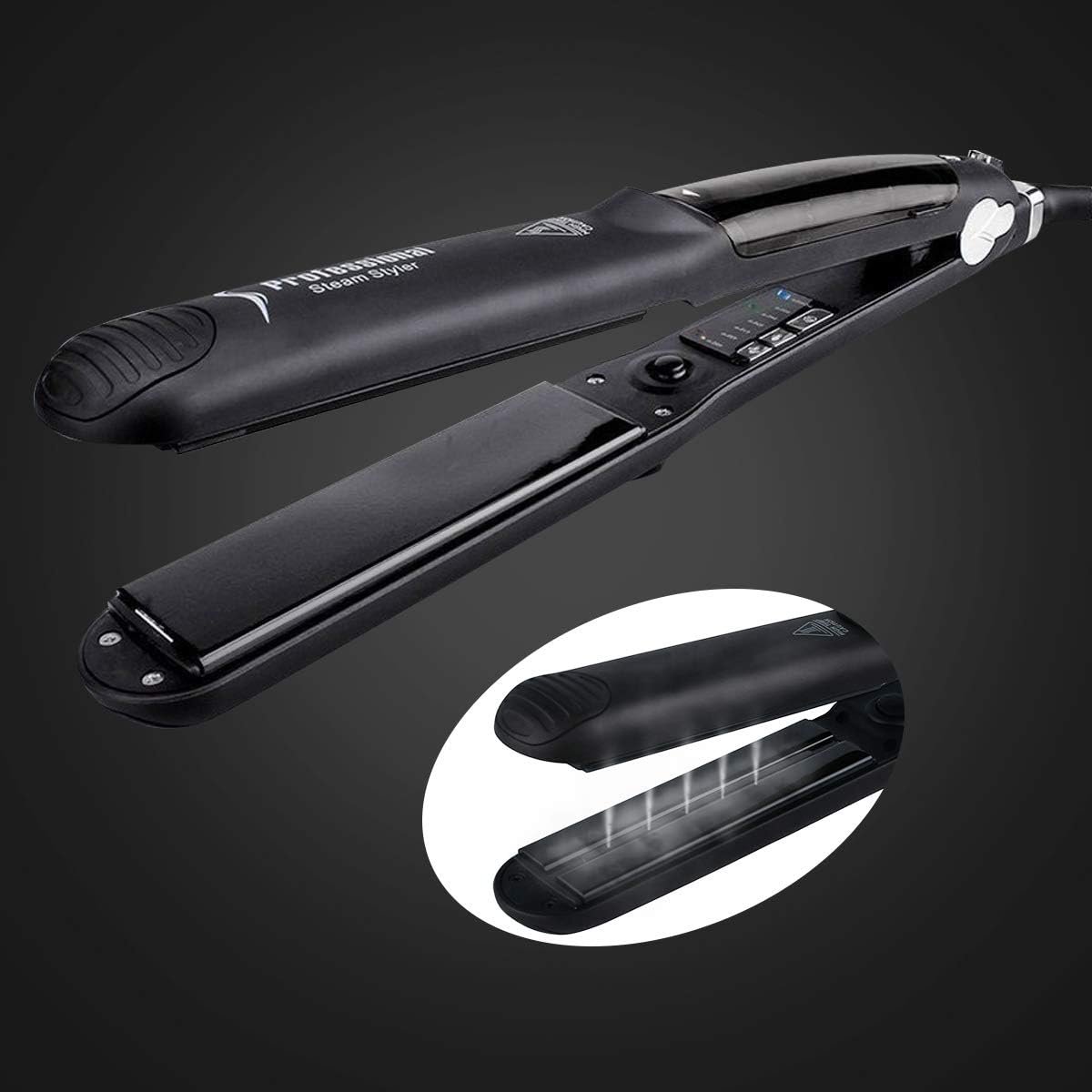 DORISILK Steam Straightener for Hair, Professional Steam Flat Iron Salon Ceramic Tourmaline Vapor Steam Ionic Straightening Iron 2 in 1 Hair Straightener and Curler Dual Voltage Adjustable Temp - Image 7