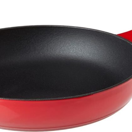Lodge Enameled Cast Iron Skillet, 11-inch, Red