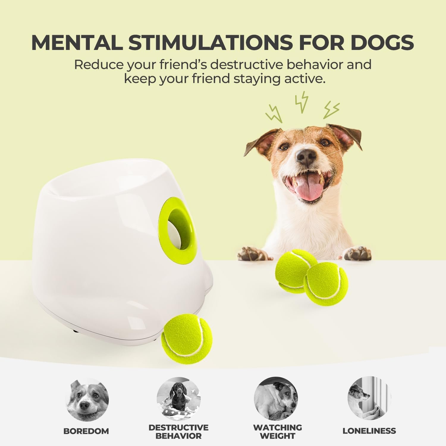 ALL FOR PAWS Original Dog Automatic Ball Launcher for Small and Medium Dogs, Interactive Dog Tennis Ball Throwing Machine, Enrichment Mental Stimulation Toys, Reduce Boredom & Stress - Image 3