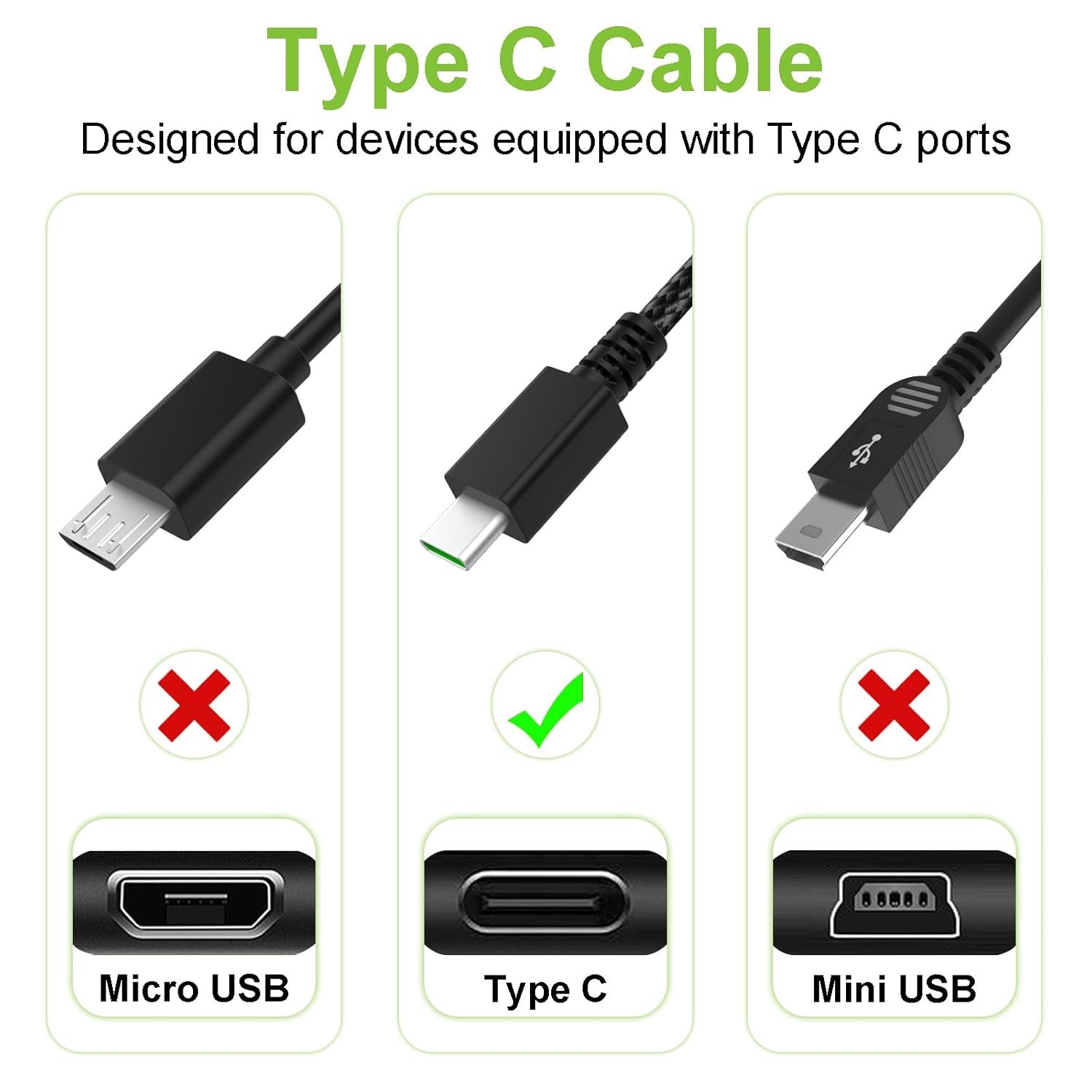 Toeasor USB Type C Keyboard Charger Charging Cable Power Cord Compatible with Razer BlackWidow V4 Pro/V3 Pro/V3 Mini, Huntsman V3 Pro, Deathstalker V2 Pro Mechanical Gaming Keyboard, Braided, 6ft - Image 2