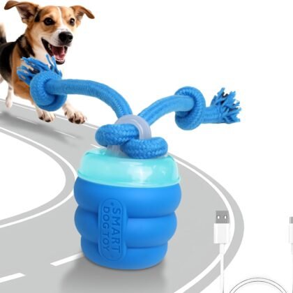 BENTOPAL Interactive Dog Toys Touch Activated Bouncing & Jumping Dog Ball with Rope, Squeaky Doggie Toys to Keep Them Busy