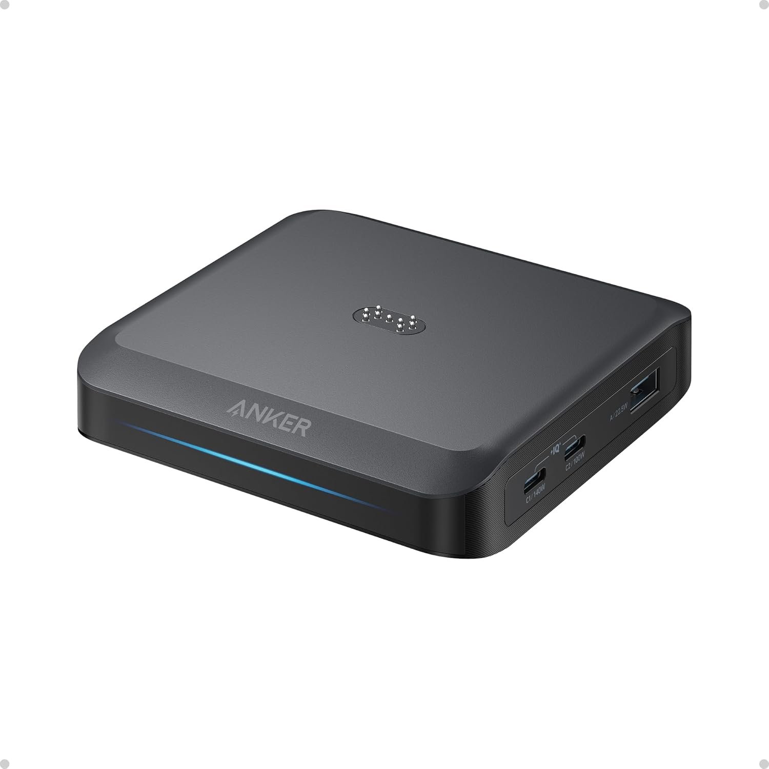 Anker Charging Base, 150W Max Charging for 4 Devices, Works with Prime Power Banks with Pogo Pin, for MacBook Pro/Air, Dell, iPhone 17/16 Series, Samsung, and More (Power Bank Not Included)