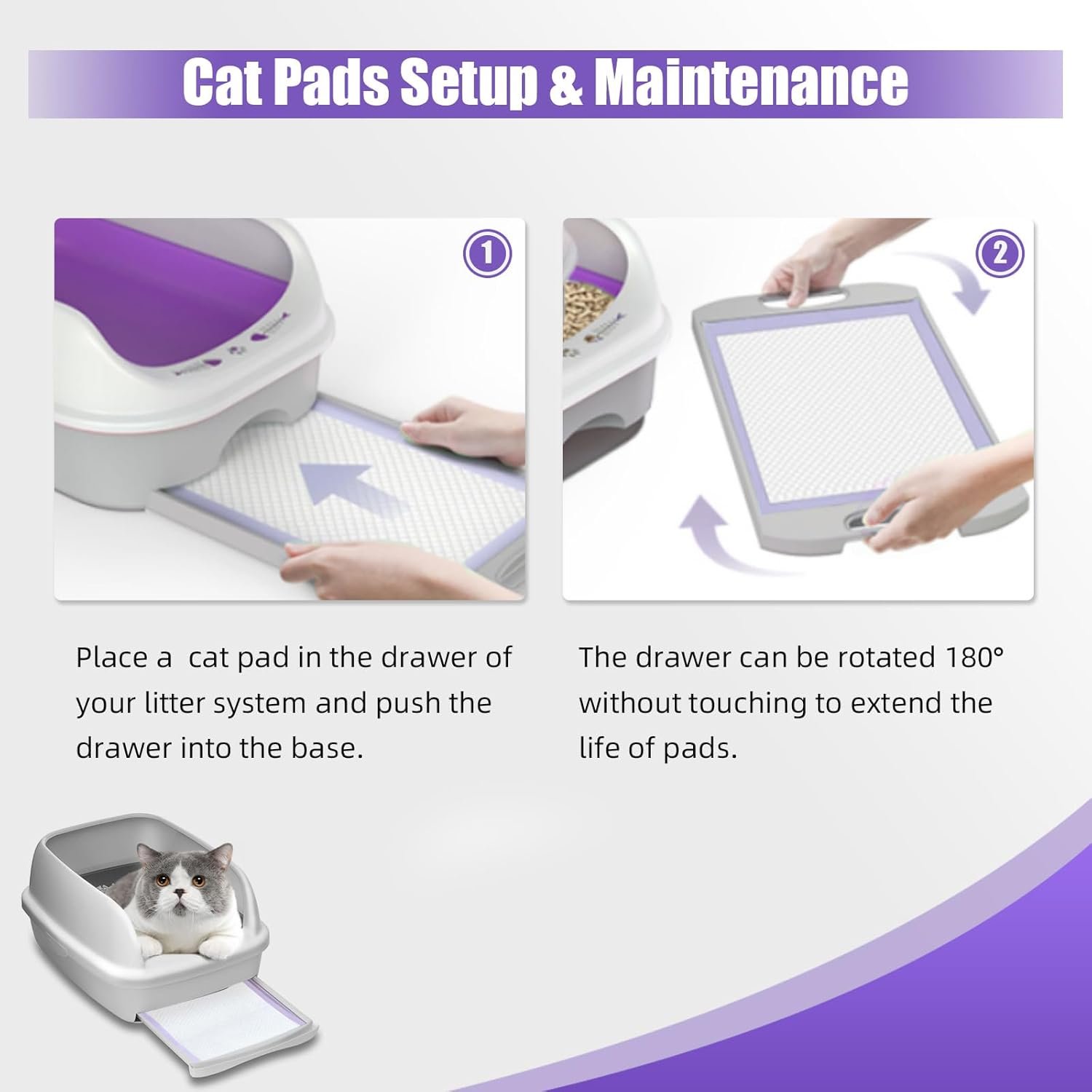 IMMCUTE Cat Pads 16.9" X 11.4", 30 Ct | Pee Pads for Cats | Thickened 6-Layer Super Absorbent Pads | Pee Pads for Tidy Cats Breeze Litter System | Cat Pee Pads - Image 6