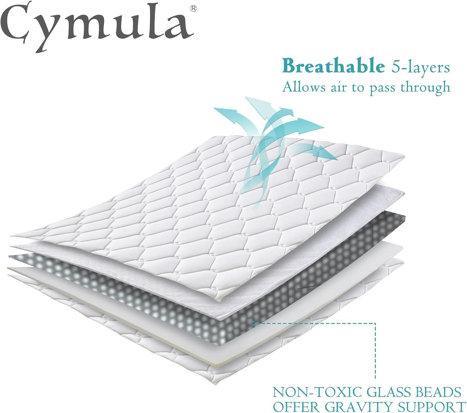 CYMULA Weighted Blanket for Adults (15lbs 60"x80" Queen Size) - Cooling Breathable Heavy Blankets for Summer Winter - Ultra Microfiber Soft Comfort Throw with Glass Beads - Gifts for Men/Women - Image 3