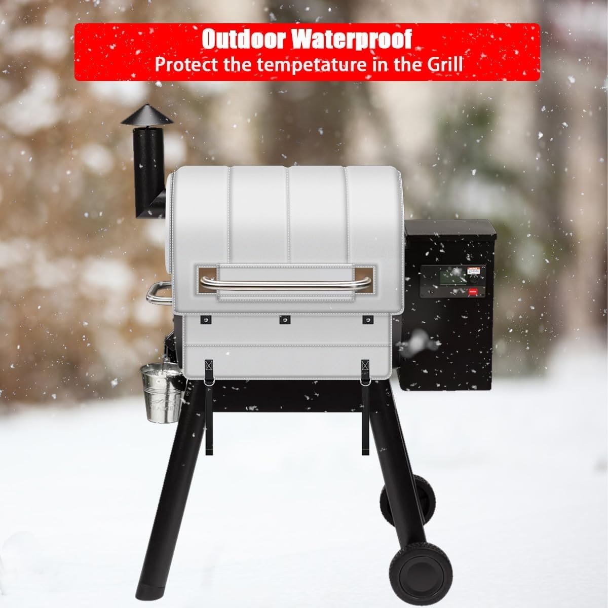 Grill Thermal Insulated Blanket for Traeger Pro 575 Traeger Pro 22, Pro 20 Series and Lil' Tex Elite, Pellet Insulation Blanket Compatible with BAC344 BAC626 for Winter Cooking - Image 6