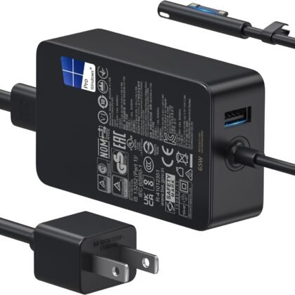 Microsoft Surface Charger 65W Surface Pro Laptop Charger Pro 11,10,9,8,7,7+6,5,4,3,X, Windows Surface Laptop 7,6,5,4,3,2,1,Studio i5, Surface Go 1,2,3,4, Tablet, Surface Book 3,2,1,LED, 10FT