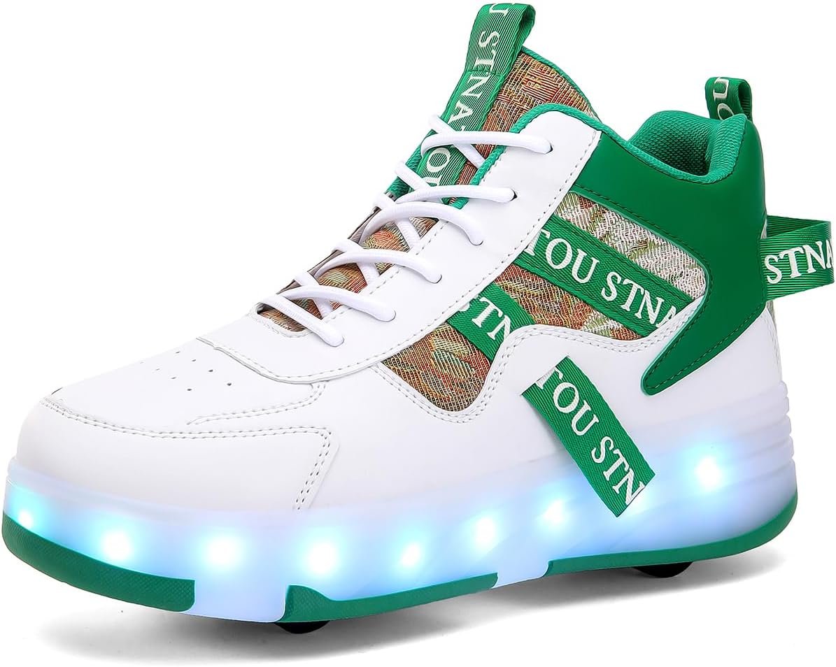 HHSTS Roller Skate Shoes for Kids Upgraded 16 LED Model 4-Detachable Wheeled Light up Boys Girls High Top Fashion Sneakers for Child Christmas Birthday New Year Gifts - Image 2