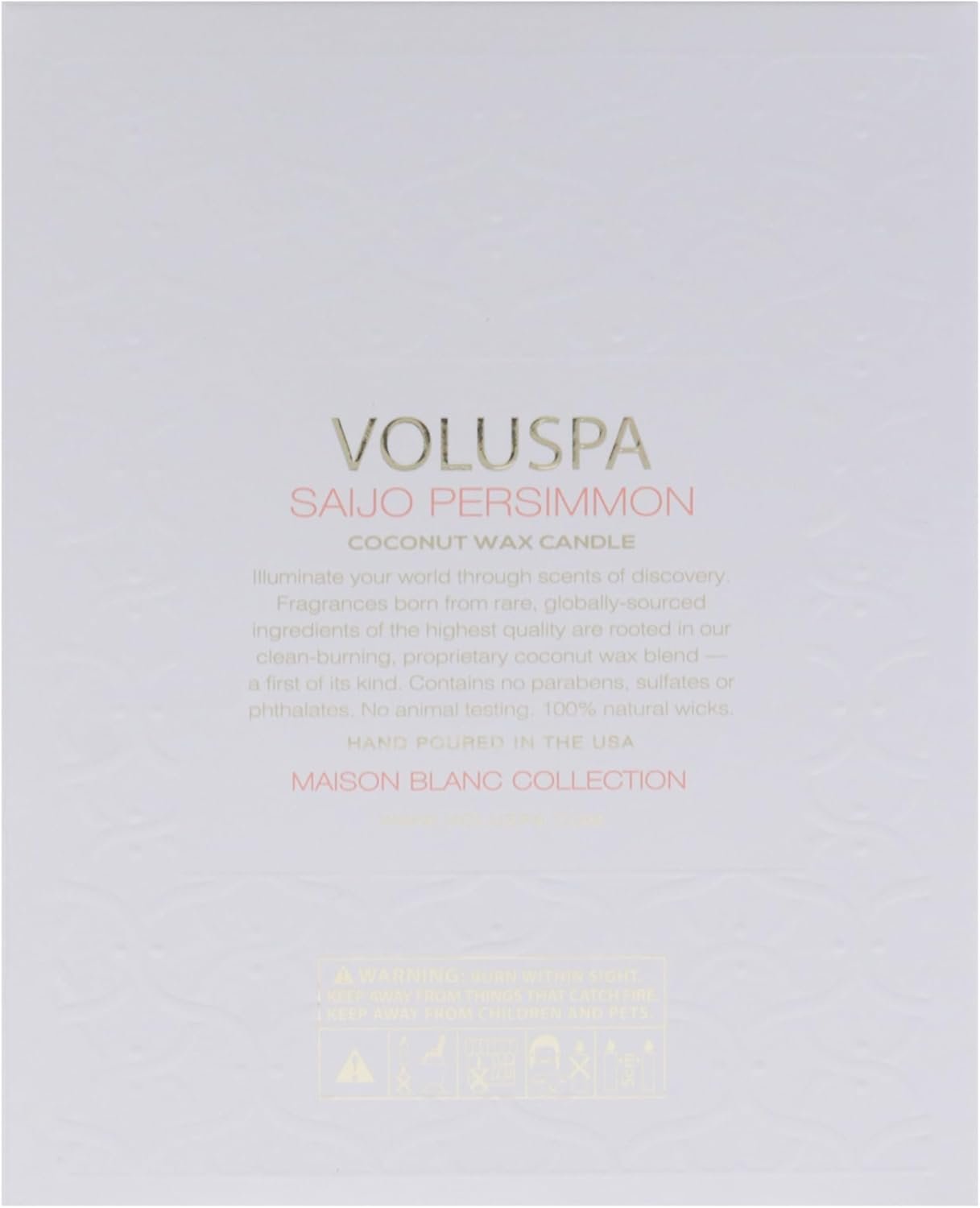 Voluspa Saijo Persimmon, Classic Boxed Candle, 9.5 Ounce, 60 Hour Burn Time, Coconut Wax for Clean Burning, Handcrafted in The USA - Image 8