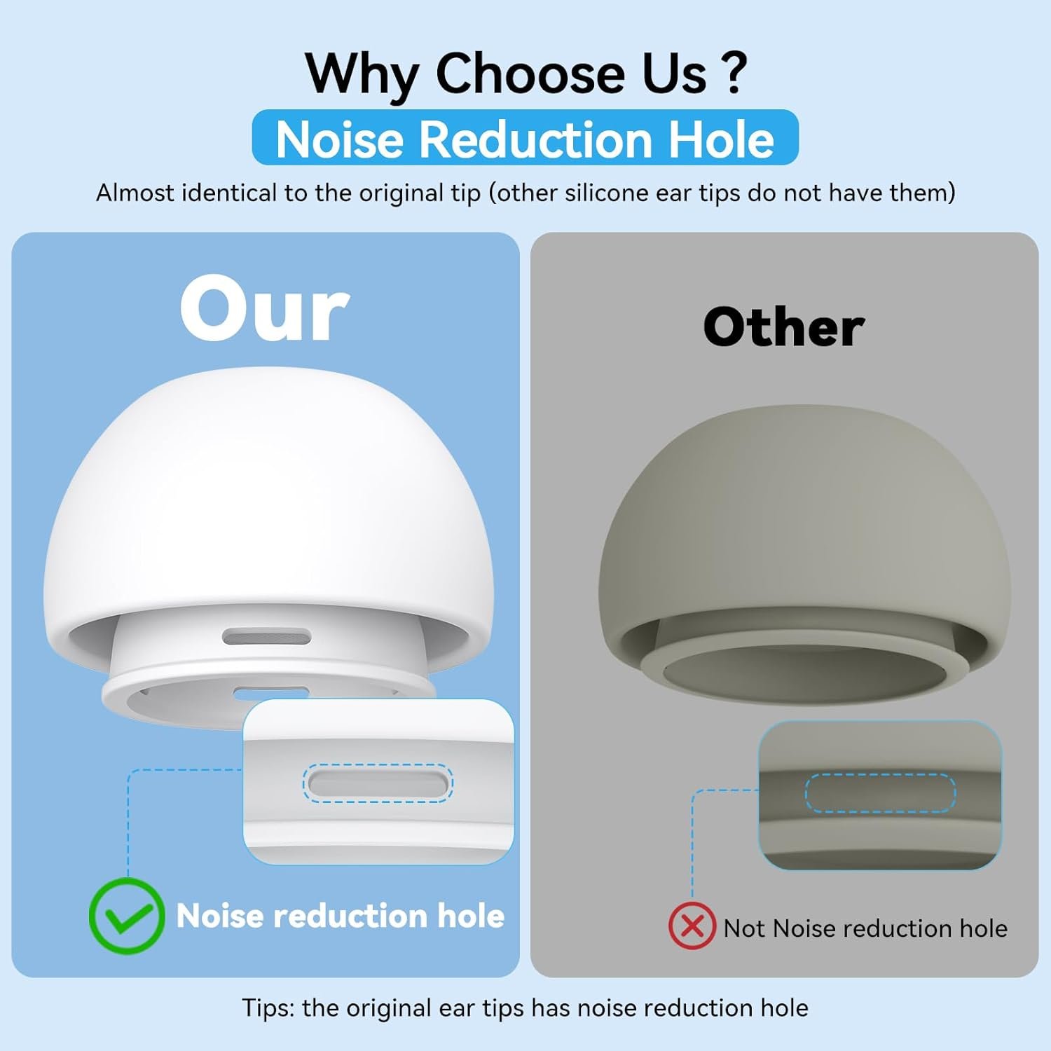 Compatible with AirPods Pro 2nd/1st Generation Replacement Ear Tips,with Noise Reduction Hole & Built-in dust Guard Screen,for USB-C Charging Case with Cleaner kit -4 Sizes (XS/S/M/L)-Whiite - Image 4