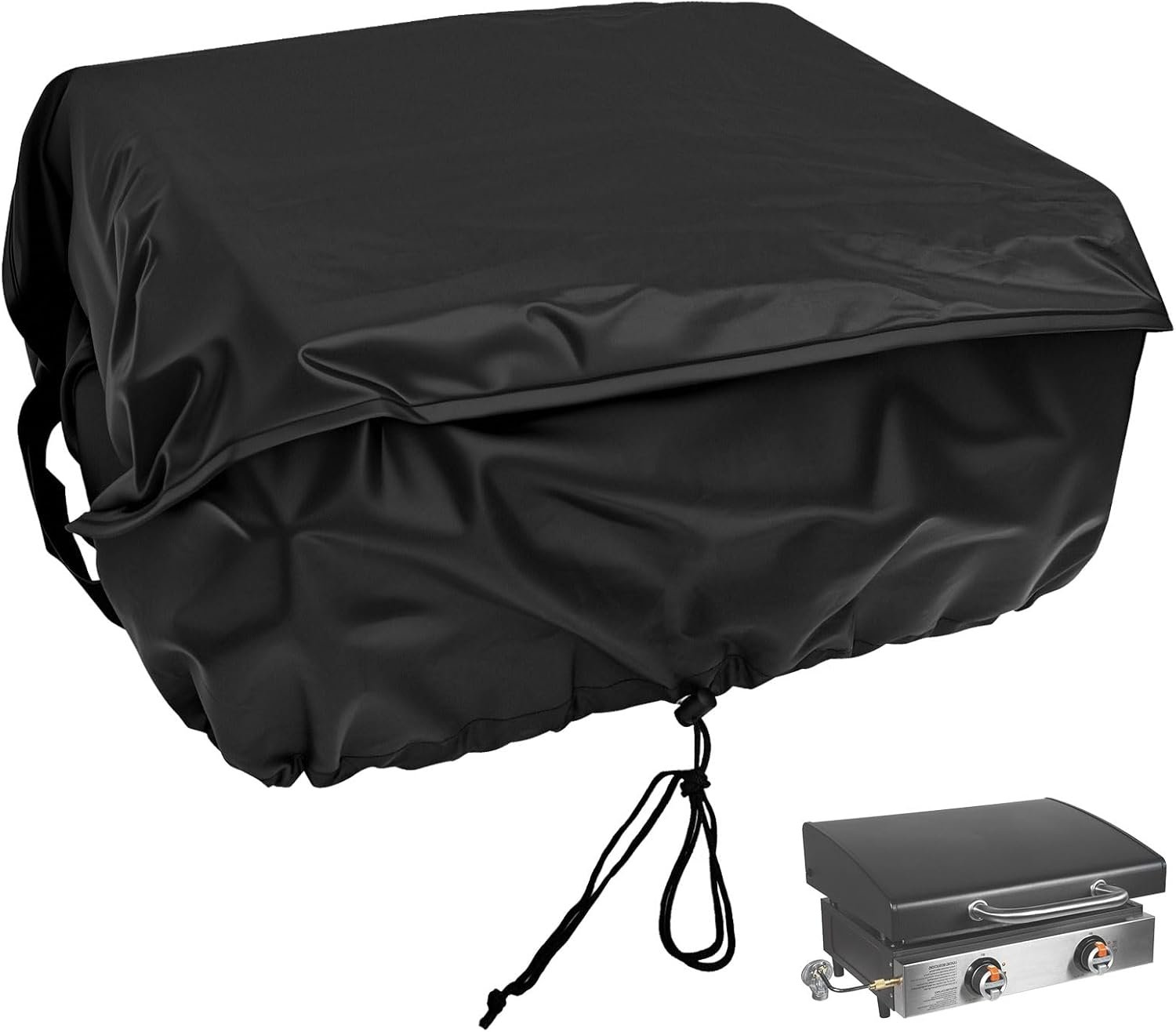 Griddle Cover for Blackstone 22in Tabletop Griddle with Hood & Captiva Designs 22 in Flat Top Grill - BBQ Gas Grill Cover Tabletop Griddle Cover for Outdoor Grill, Waterproof, Anti-UV, Black