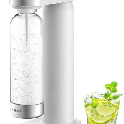 Philips Sparkling Water Maker, Soda Streaming Machine with Quick Twist Bottle, 1L BPA free PET Carbonating Bottle, Soda Maker Compatible with 60L CO2 Carbonator (NOT Included), ADD4902BKOQ/37