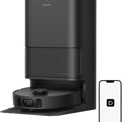 DREAME L40s Ultra CE Robot Vacuum and Mop Combo with Self-Emptying Dock, 13,000Pa Suction, Mop Self-Cleaning and Auto-Raising, Ultrasonic Carpet Sensing, Ideal for Pet Hair, Carpet and Hard Floors