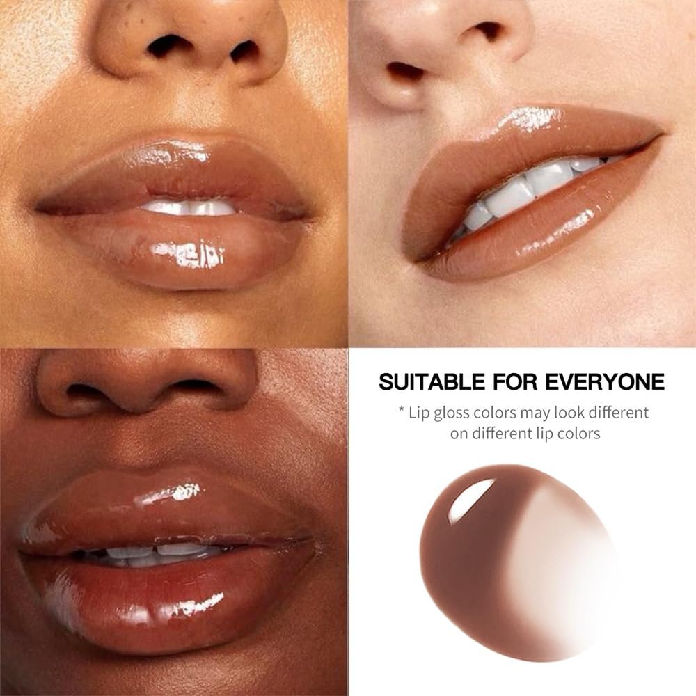 Browm Honey Butter Lip Stain Tinted Lip Gloss, Shine Moisturizing Plumper Liquid Lipstick for Women,Natural Nourishing Hydrating Lip Balm for Dry Lips,Lightweight Lip Liner Care Makeup,Vegan #8 - Image 3