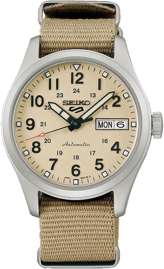 SEIKO 5 Sport SRPJ83 Beige Dial Nylon Automatic Watch