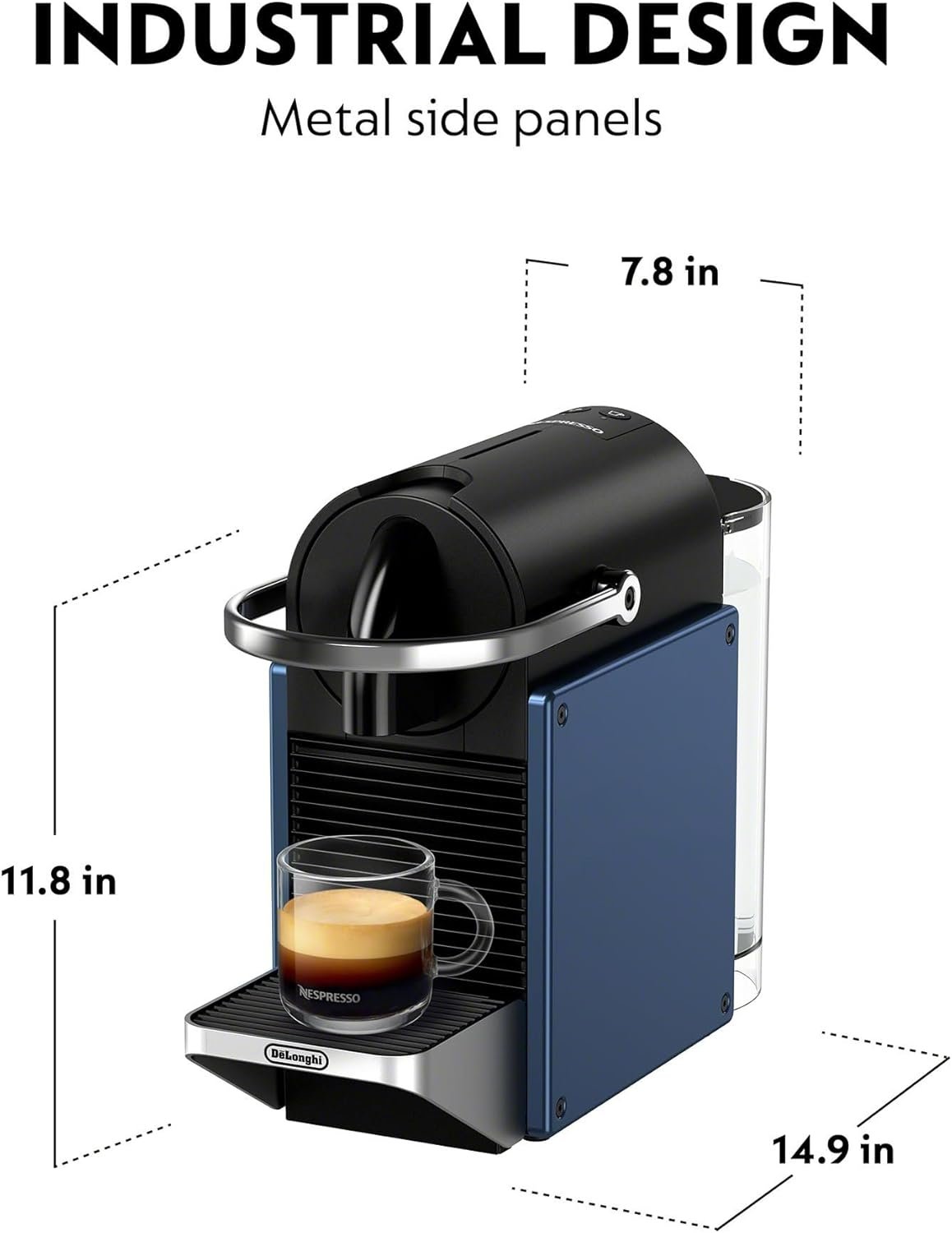 Nespresso Pixie Espresso Machine by De'Longhi, Dark Blue - Image 3