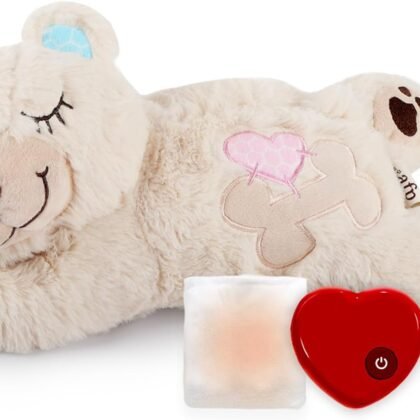 ALL FOR PAWS Heartbeat Puppy for Dogs, Dog Anxiety Relief and Sleep Aid Toy, Comfort Stuffed Animal Dog Toys for Behavioral Training,Plush Heart Beat Snuggling Bear with Warm Bag for Small Large Dogs