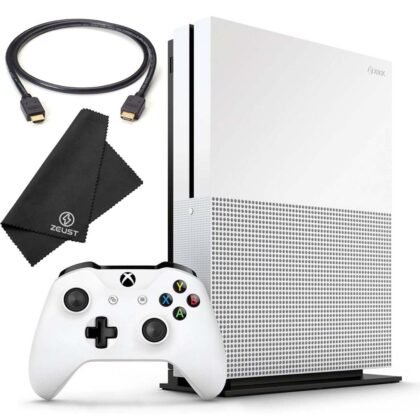Zeust Xbox One S 512GB Console Bundle - Includes the Xbox One S 500 GB Console White, 1 Wireless Controller, HDMI Cable, and Microfiber Cloth - Compact Digital Gaming Kit (Renewed)