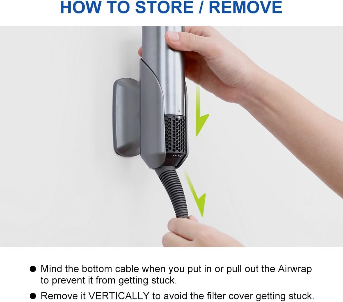 LANMU Wall Mount Holder Compatible with Dyson Airwrap/Airstrait Styler, Storage Organizer Stand Curling Iron Accessories for Home Bathroom (Gray) - Image 5