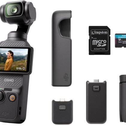 DJI Osmo Pocket 3 Capture More Combo, Vlogging Camera with 1'' CMOS & 4K/120fps Video, 3-Axis Stabilization, Fast Focusing, Face/Object Tracking, 2" Rotatable Touchscreen