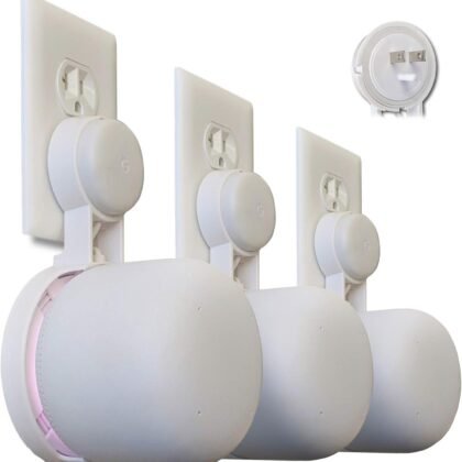Nest WiFi Point Genie: The Simplest Lowest Profile Outlet Holder Mount for Google Nest WiFi Point | Reinforced Support | Great Sound | Open Access | No Messy Screws! (3-Pack)