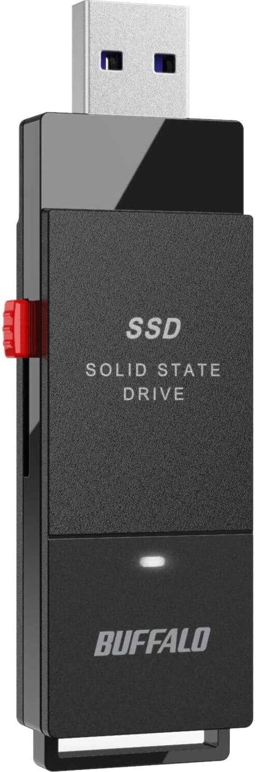 BUFFALO External SSD 1TB - Up to 600MB/s - USB-C - USB-A - USB 3.2 Gen 2 (Compatible with PS4 / PS5 / Windows/Mac) - External Solid State Drive Stick - SSD-PUT1.0U3B