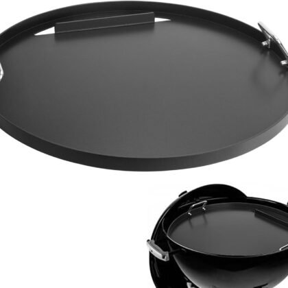 Full Size Griddle Inserts for Weber 22" Charcoal Grills, Flat Top Griddle for Weber 22" Original Kettle, Master-Touch and Performer Deluxe Charcoal Grill, Compatible Other 22 inch Round Grills