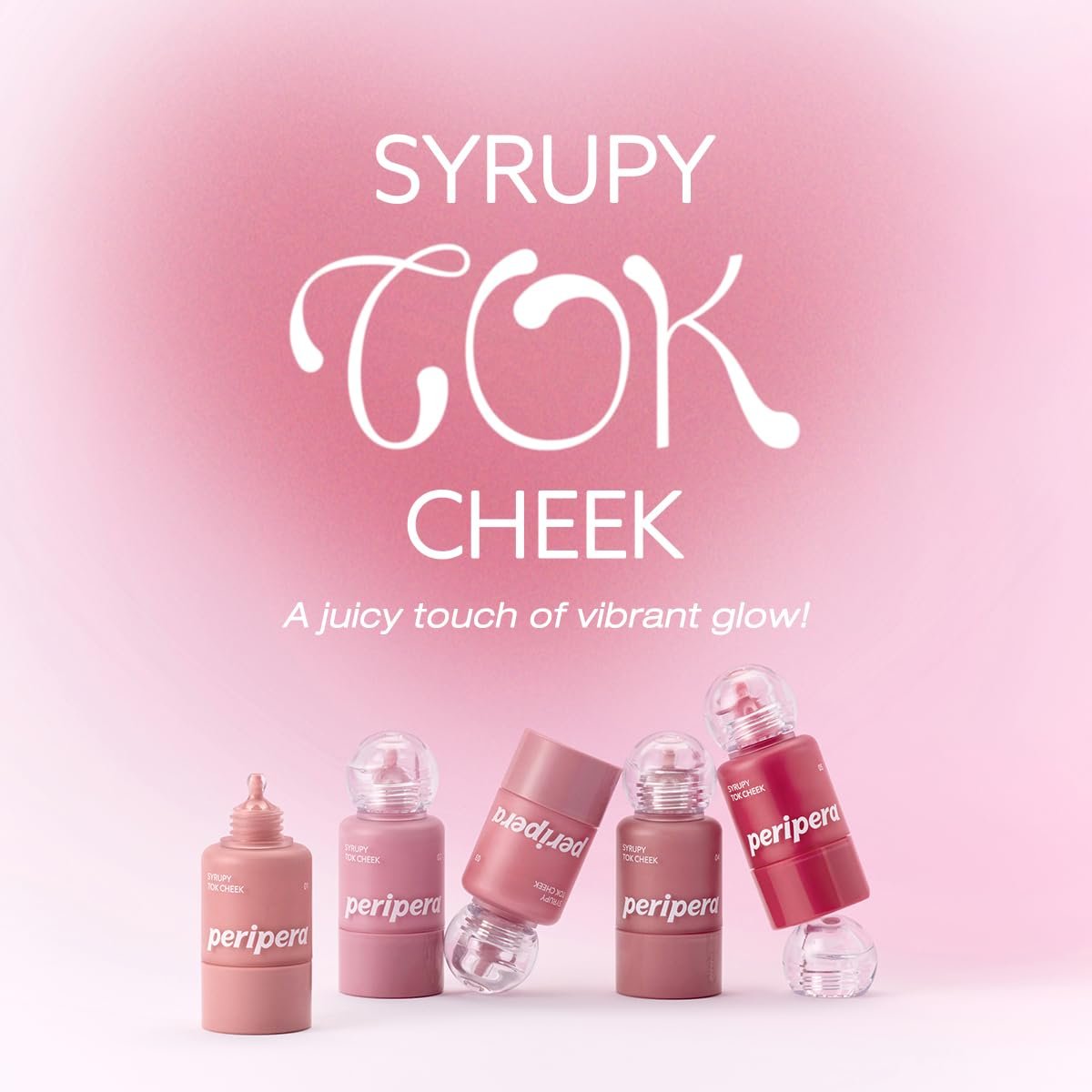 PERIPERA SYRUPY TOK CHEEK 5 Colors, Liquid Blush, Dewy Finish and Hydrates All day, Soft Velvet Texture Face Cheek Tint (01 LIGHT PEACH, One Size) - Image 2