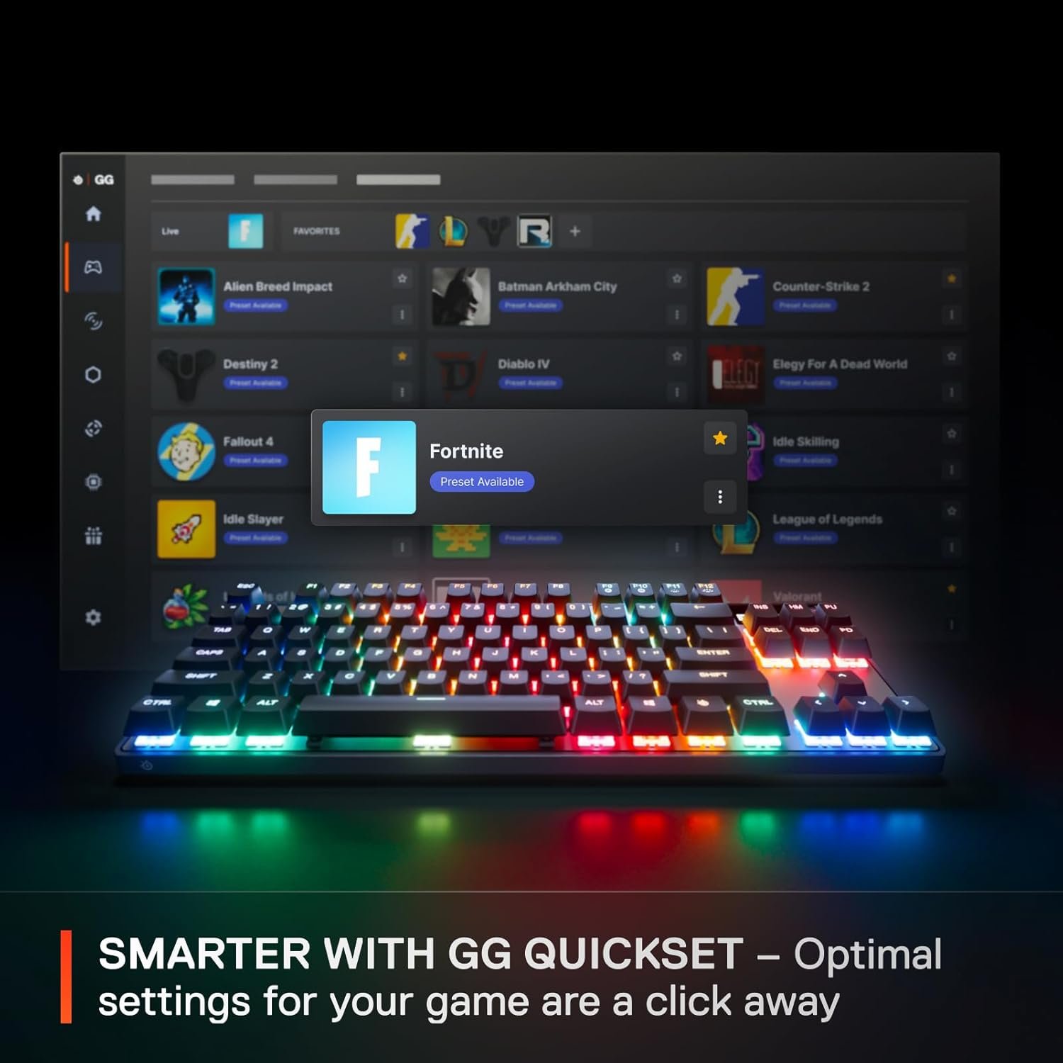 SteelSeries Apex Pro TKL Gen 3 OmniPoint 3.0 HyperMagnetic Switches — Adjustable Actuation — Rapid Trigger — Game-Ready Presets — Protection Mode — Rapid Tap/SOCD — OLED — RGB — PBT Keycaps — USB-C - Image 4