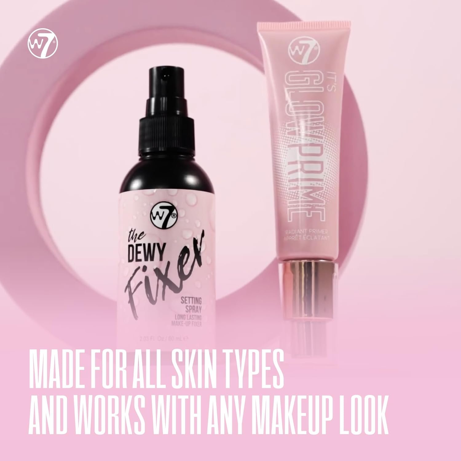 W7 The Fixer Glow Set - Makeup Primer & Setting Spray Duo for Radiant, Dewy Finish - Golden Sheer Coverage, Lightweight & Non-Sticky - Image 6
