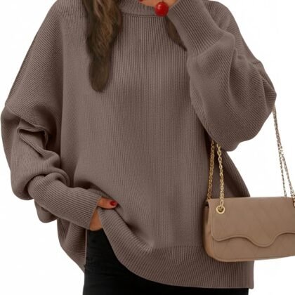 EFAN Women's Oversized Sweaters 2025 Fall Crewneck Batwing Sleeve Pullover Sweaters