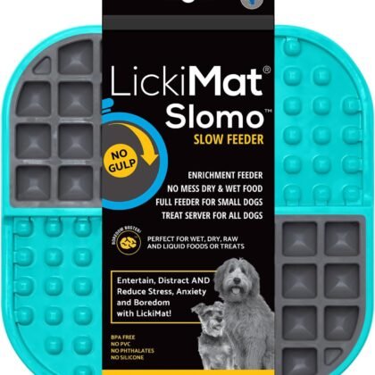 Lickimat Slomo, Dog Slow Feeding Lick Mat, Boredom Anxiety Reducer, Turquoise