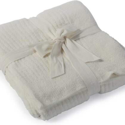 Barefoot Dreams CozyChic Lite Ribbed Throw Blanket - Pearl