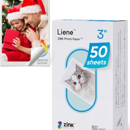Liene Zink Photo Paper 2x3″ 50 Sheets, Premium Photo Printer Paper w/Adhesive Back, Waterproof, Smudge Proof, Tear Proof, Instant Photo Paper Compatible w/Liene 2x3″ Photo Printer Scrapbook