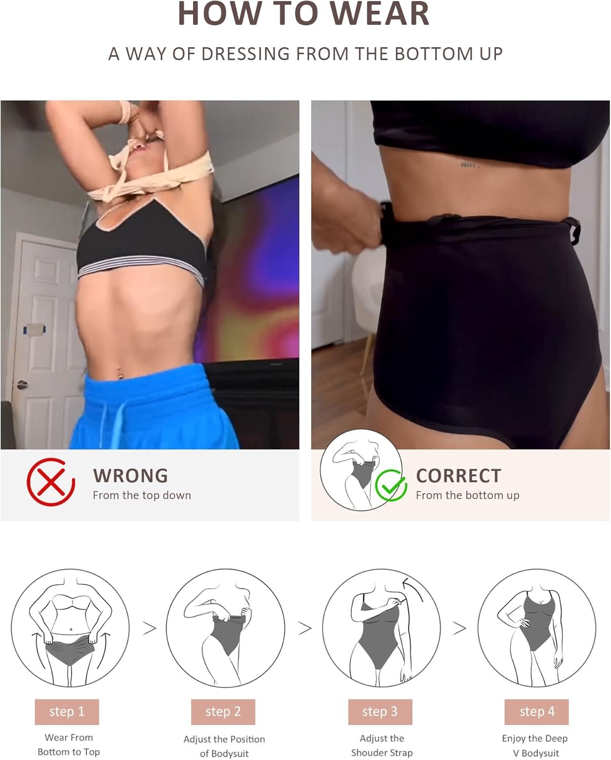 FeelinGirl Shapewear Bodysuit for Women Tummy Control Waist Bodysuit Thong Shapewear Body Shaper Going Out - Image 6