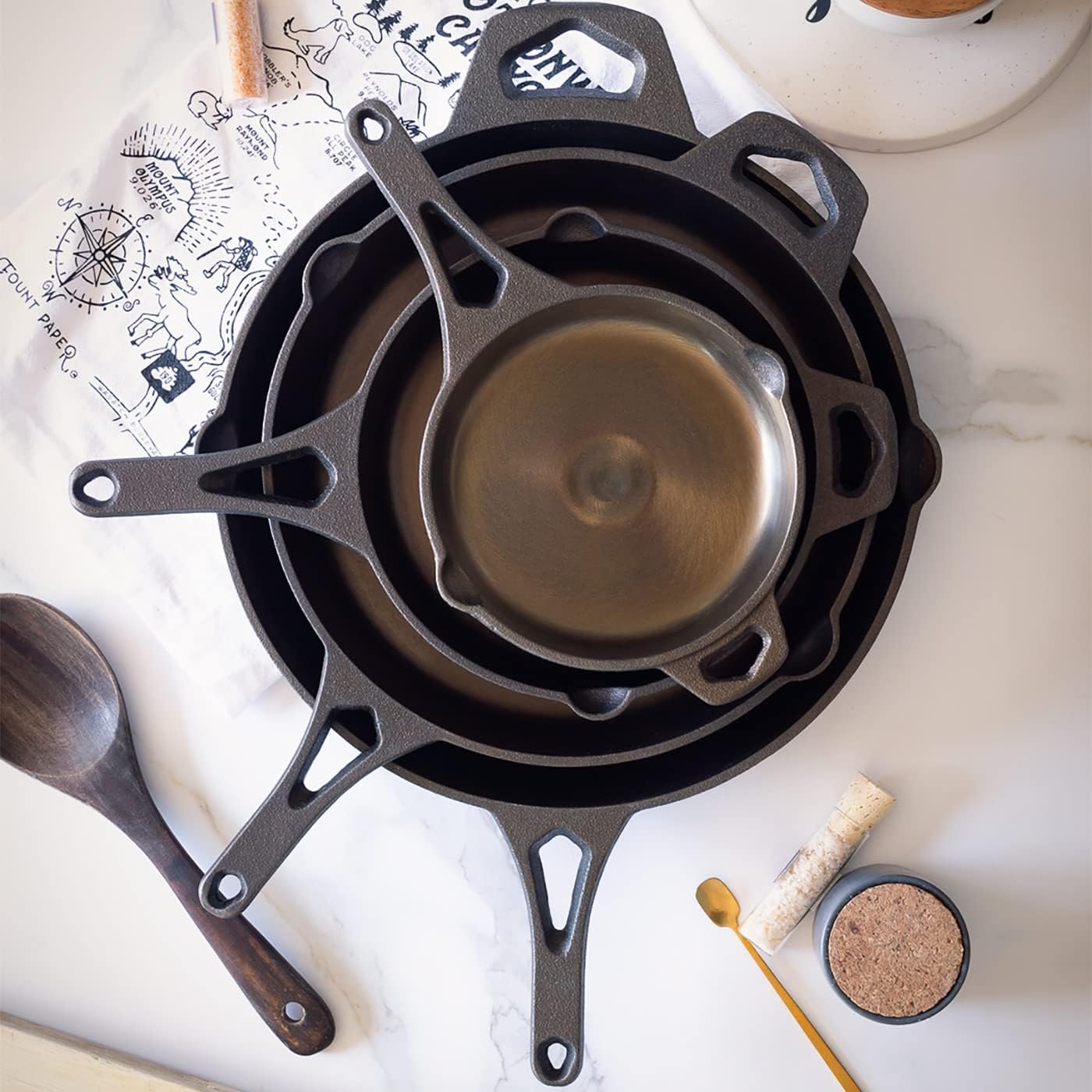 12 Inch Smooth Wasatch Pre-Seasoned Round Cast Iron Skillet - Image 7