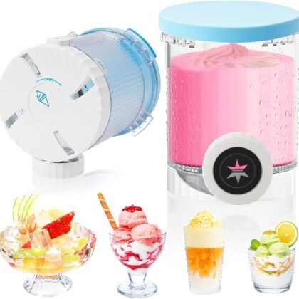 Soft Serve Dispenser for Ninja Swirl by CREAMi NC700 Series – Soft Serve Maker Pints and Lids Compatible with Ninja Swirl NC701 NC701Q Ice Cream Maker, 2Pcs