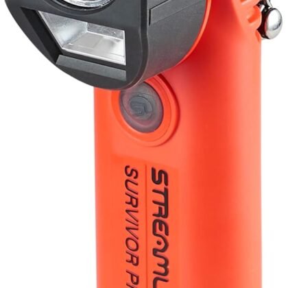 Streamlight 91804 Survivor Pivot USB 325-Lumen Right Angle Articulating Dual Beam Rechargeable Flashlight with Clip, Orange