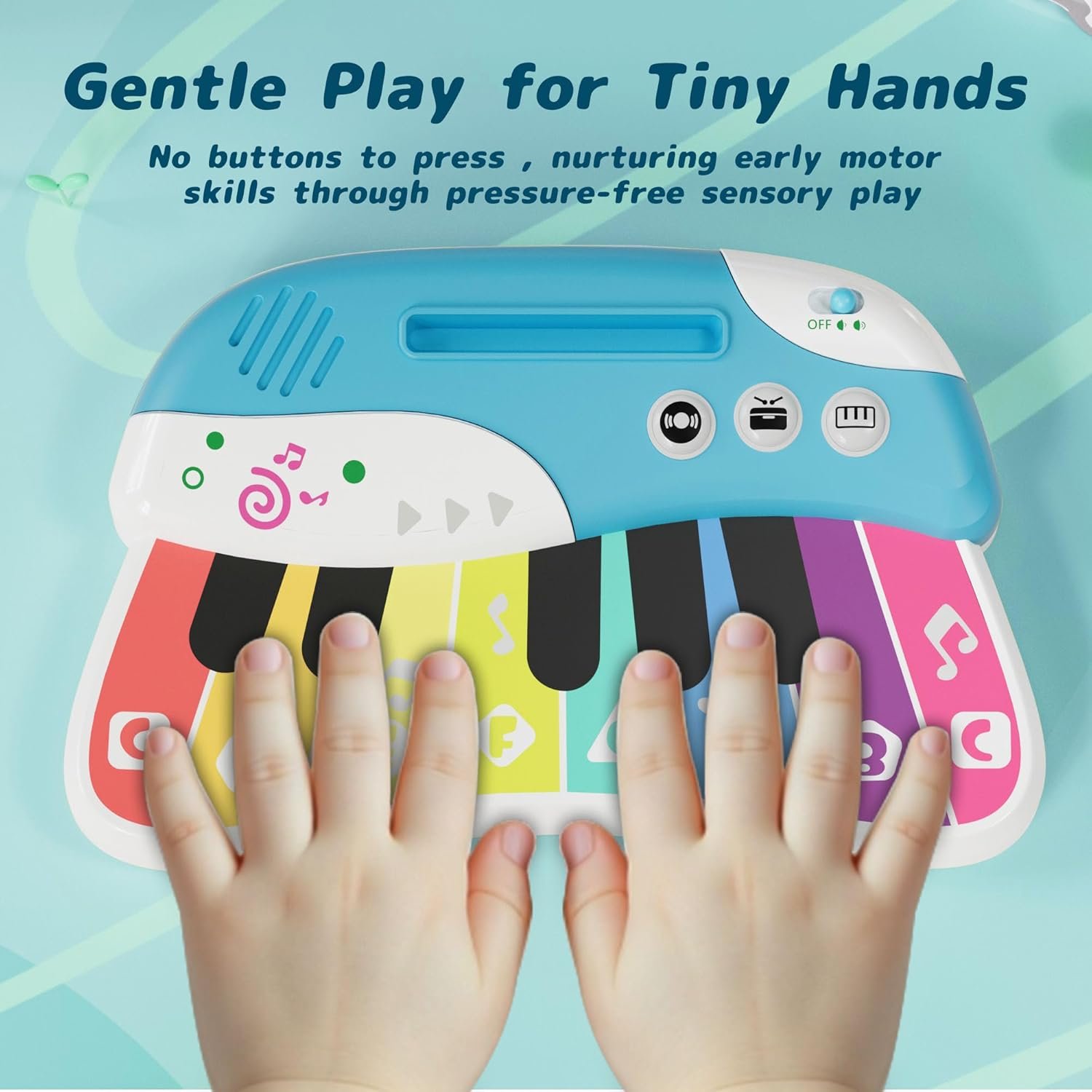 Baby Piano Keyboard Toy for Toddlers, Touch Sensor Toddler Piano for Toddlers 1-3 Baby Musical Toy w/ 3 Modes, 12 melodies, Letter Key A-G, Music Cards, Birthday Christmas for 1-4 Year Old - Image 3