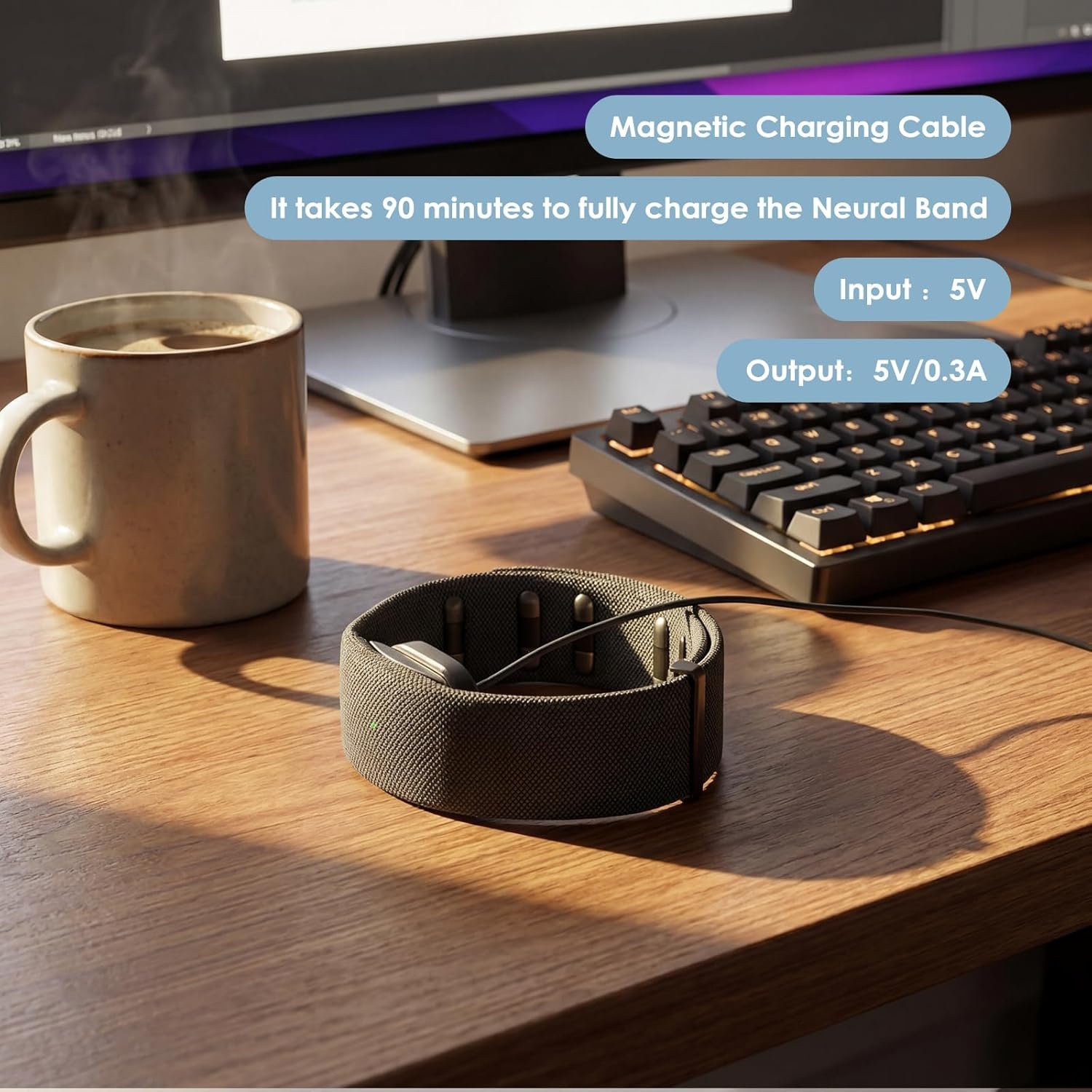 Charging Cable for RayBan Meta Display Neural Band Charger, Magnetic Fast Charger for Ray-Ban Meta Display Glasses Accessories, Portable Travel/Car/Phone/Laptop Charging Cable (Black) - Image 5