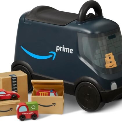 Amazon Delivery Van Ride On Toy for Kids, Blue Toddler Ride on Toy for Ages 2+, Amazon Exclusive