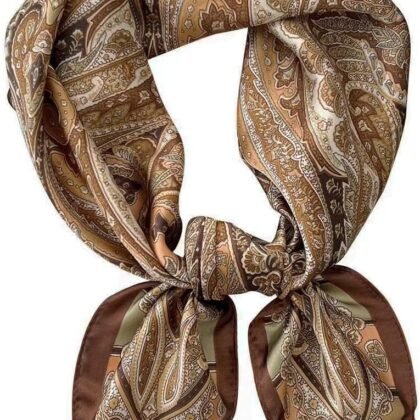 Hexchasty Head Hair Scarf Satin Silk Feeling Scarves for Women Lightweight Fashion Bag Purse Scarf for Handbags Accessories