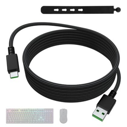 USB C Charging Cable Compatible with Razer Viper V3 Pro, Viper V2 Pro, DeathAdder V3 Pro, Basilisk V3 Pro Mouse, BlackWidow V4 Pro, Huntsman Mini Keyboard, Wolverine V2 chroma Controller, 5.9ft