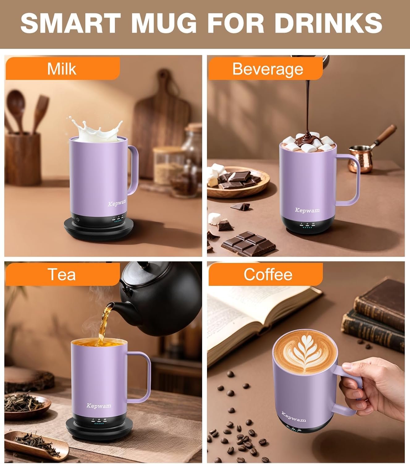 Self-Heating Coffee Mug T1, 16oz Rechargeable Heated Coffee Mug, Smart Coffee Warmer Mug with App-Controlled,Advanced Temperature-Controlled Heating Coffee Gifts for Women Men Coffee Lover - Image 8