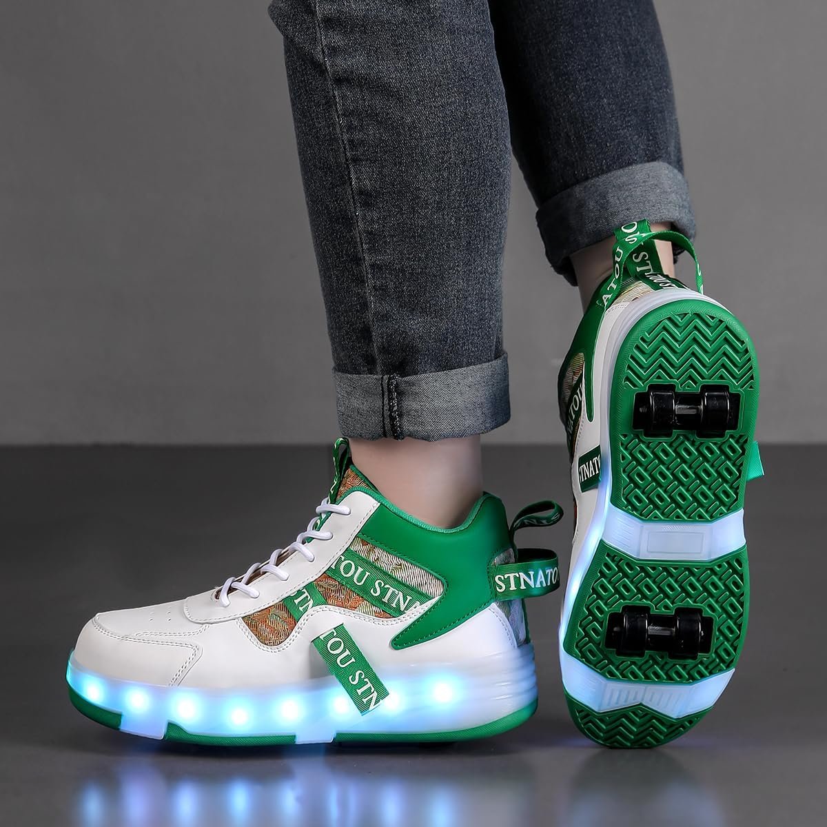 HHSTS Roller Skate Shoes for Kids Upgraded 16 LED Model 4-Detachable Wheeled Light up Boys Girls High Top Fashion Sneakers for Child Christmas Birthday New Year Gifts - Image 7