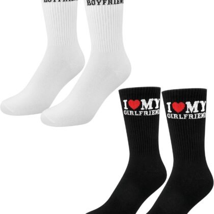 Eurzom 2 Pairs Valentine's Day Boyfriend Gifts Funny Couple Socks for Him Her Boyfriend Girlfriend Anniversary Birthday Gifts