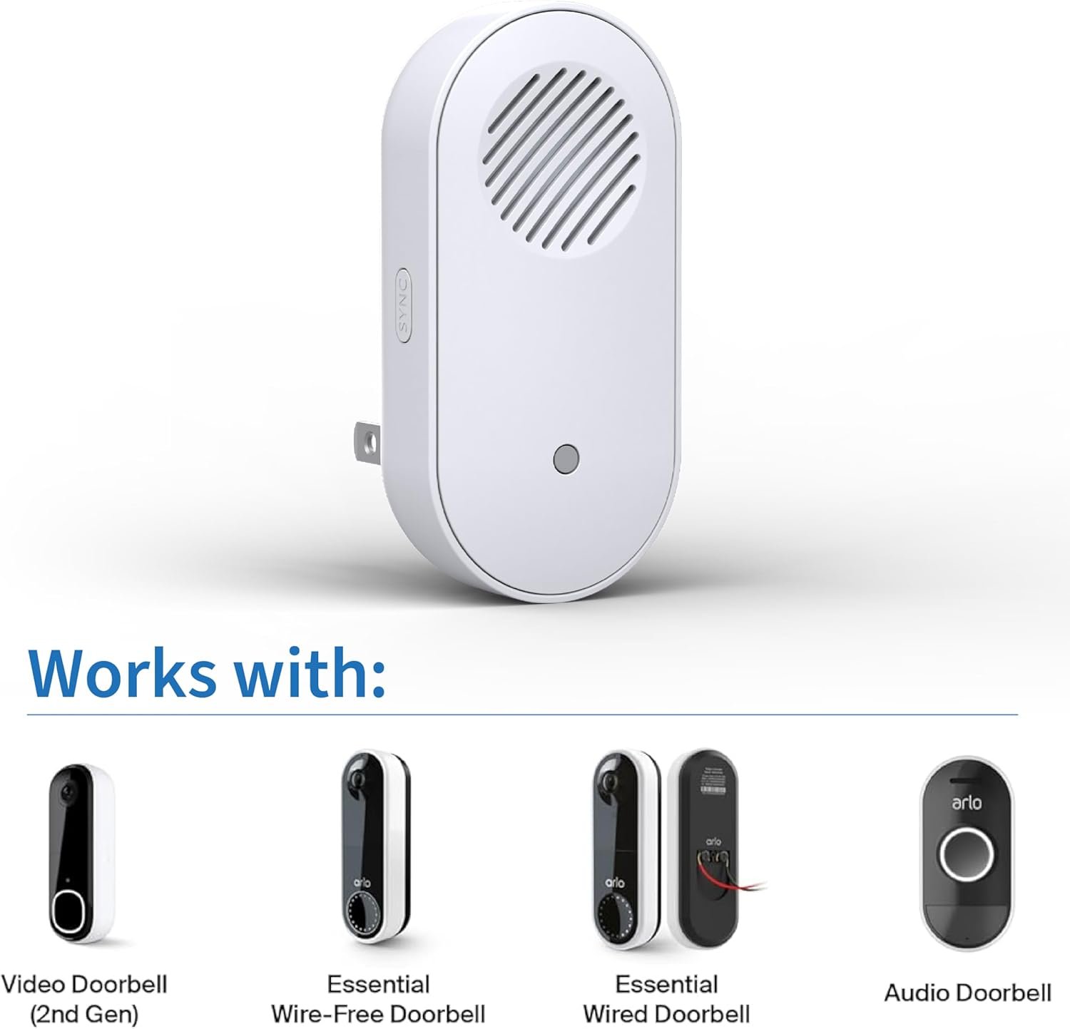 Arlo Chime 2, Built-in Siren, Audible Alerts, Customizable Melodies, Wi-Fi Connected, Compatible with: Wired/Wireless Doorbell Camera, Security Cameras,Smart Home Devices(Does not Work: Pro, Ultra) - Image 2
