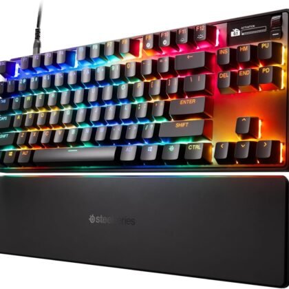SteelSeries Apex Pro TKL Gen 3 OmniPoint 3.0 HyperMagnetic Switches — Adjustable Actuation — Rapid Trigger — Game-Ready Presets — Protection Mode — Rapid Tap/SOCD — OLED — RGB — PBT Keycaps — USB-C